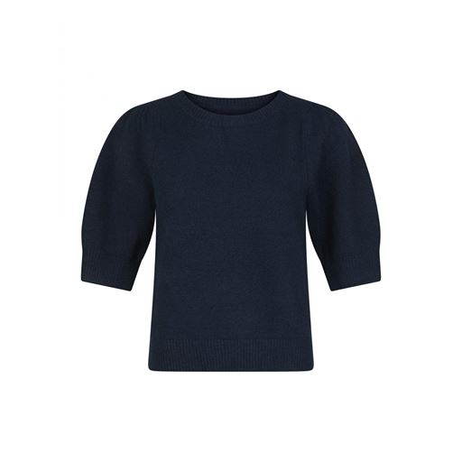 Neo Noir Martha Bow Knit Strikbluse, Navy, 36