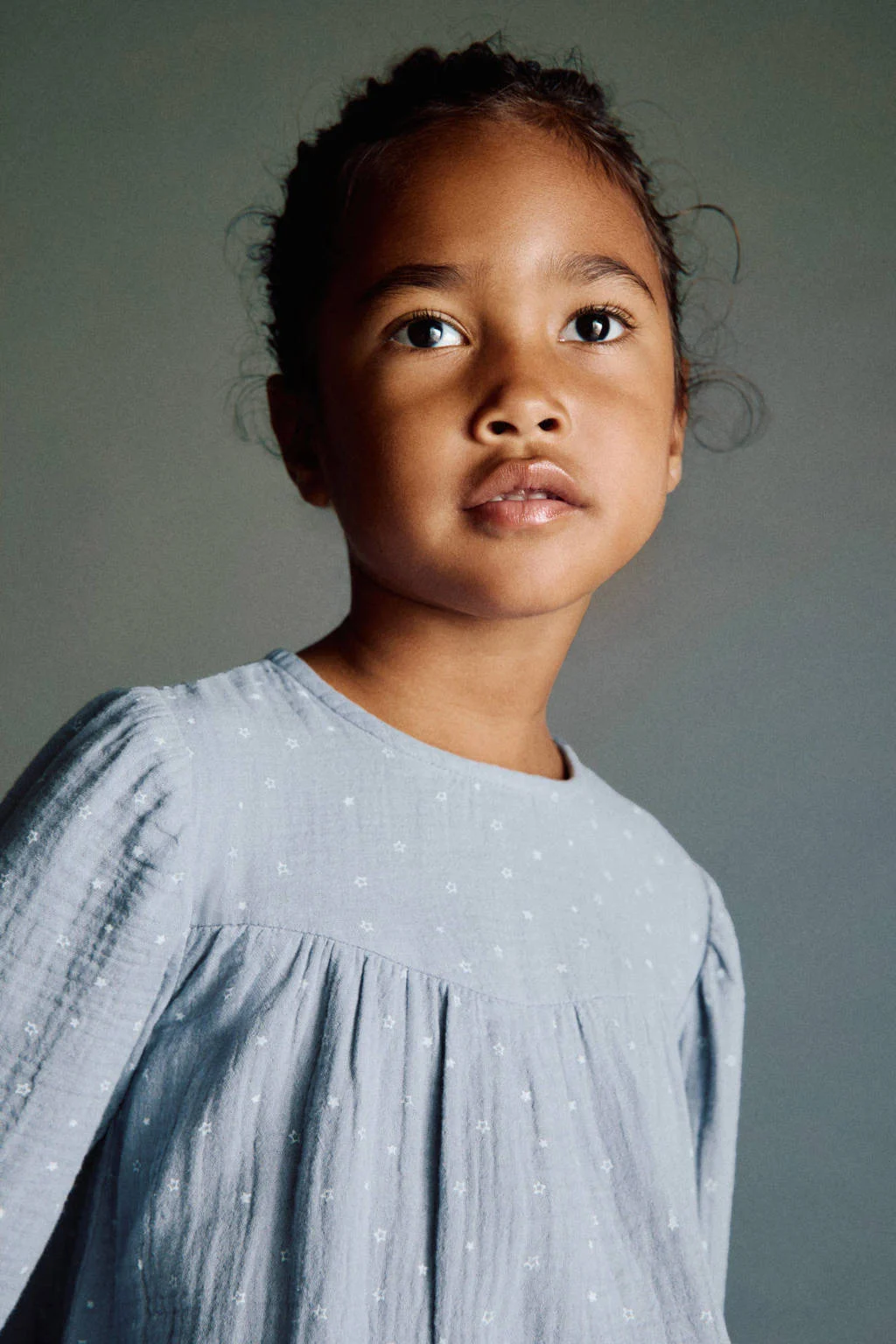 Mango Kids A-lijn jurk lichtblauw