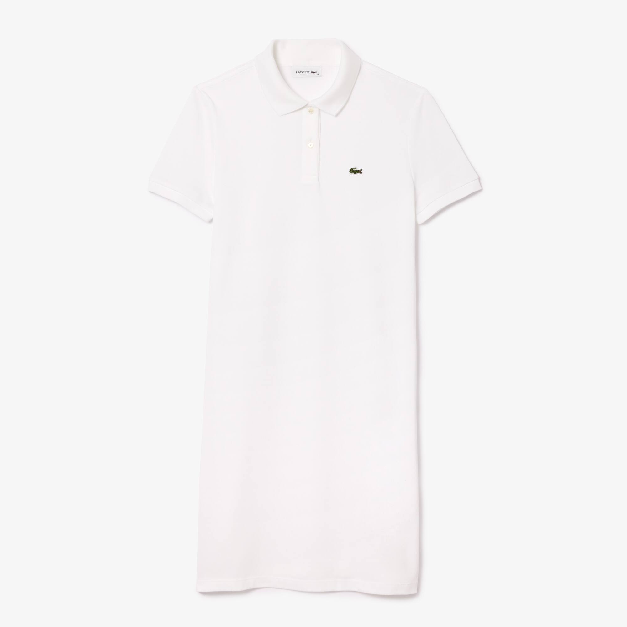 Damen LACOSTE Polokleid aus Piqué mit Strick-Details Kleider & Röcke - Weiss - Lacoste - Damen