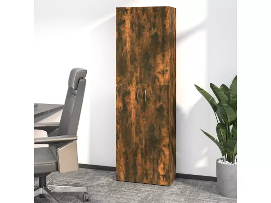 Armoire de bureau Chêne fumé 60x32x190 cm Bois d'ingénierie
