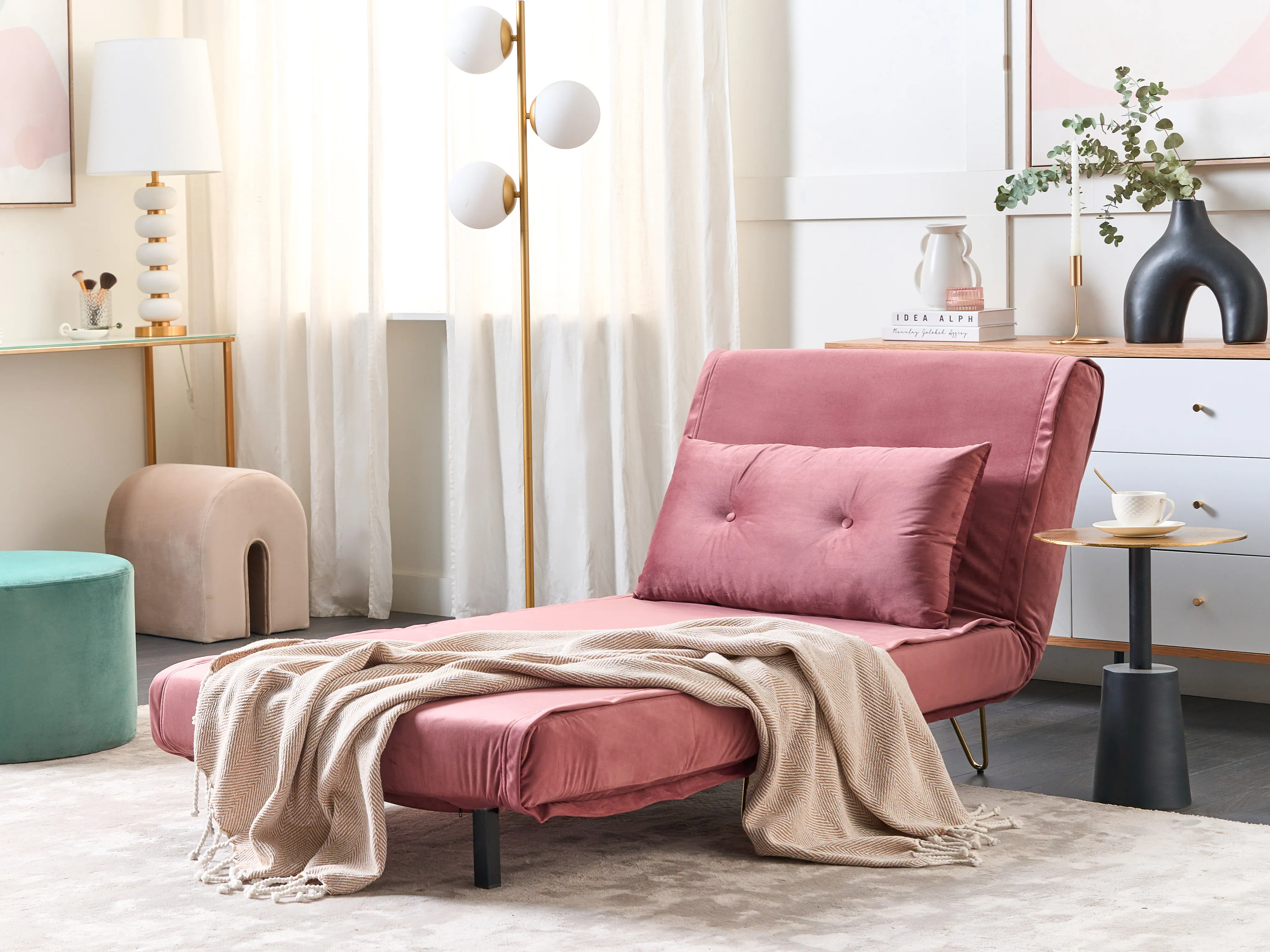 Bankenset 3-zits VESTFOLD Fluweel Roze