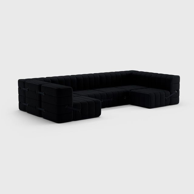 Curt-Set 15 - e.g. Flexibele U-vormige bank - Sera - Ebony (Zwart)