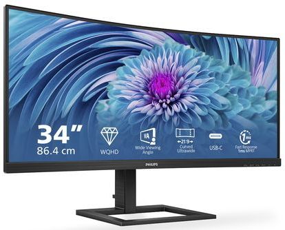 Philips - 346E2CUAE - Gaming-monitor - 34'' - QHD - VA - Gebogen
