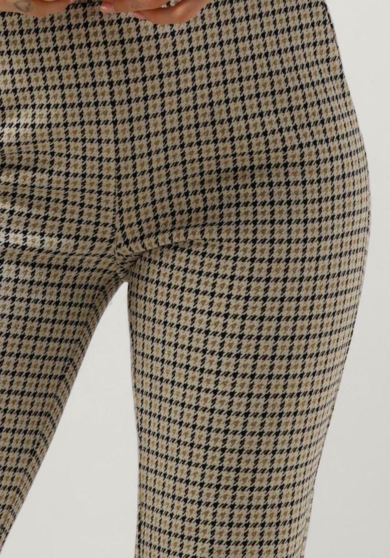SUMMUM multi summum flared broek flared pants prince de galles with lurex