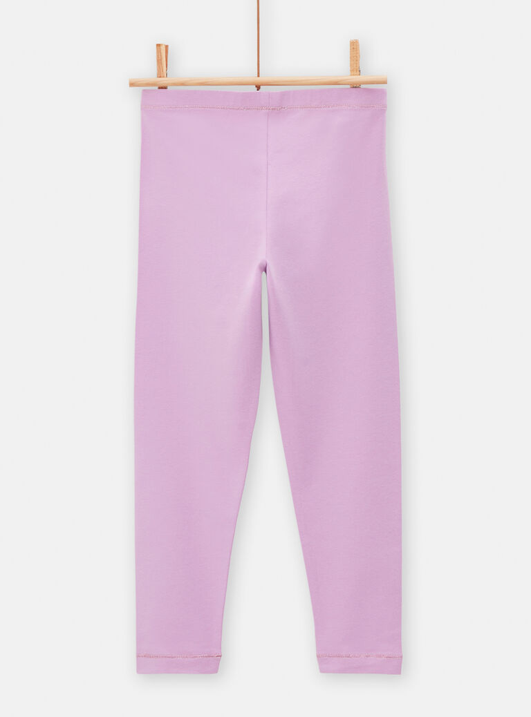 Legging rose lavande uni pour fille