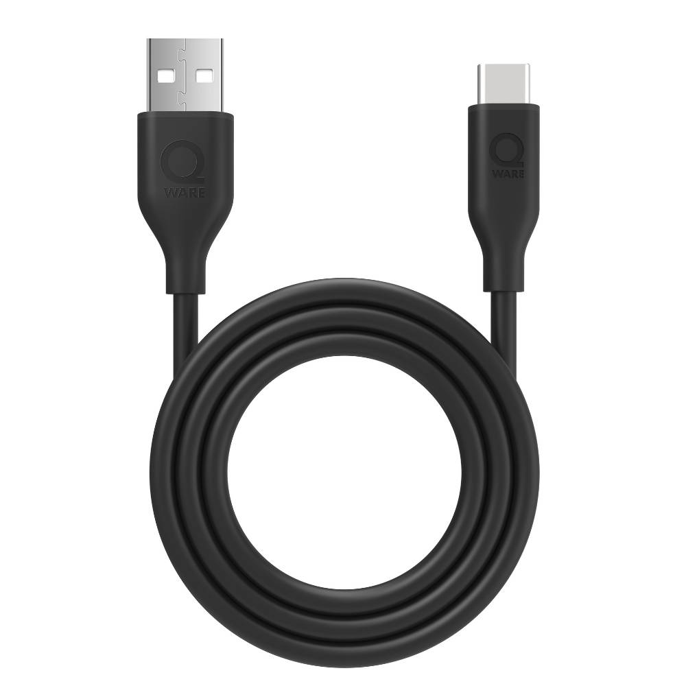 Qware USB-A naar USB-C kabel - zwart