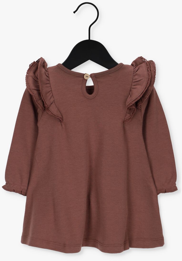 QUINCY MAE bruine quincy mae mini jurk long sleeve flutter dress