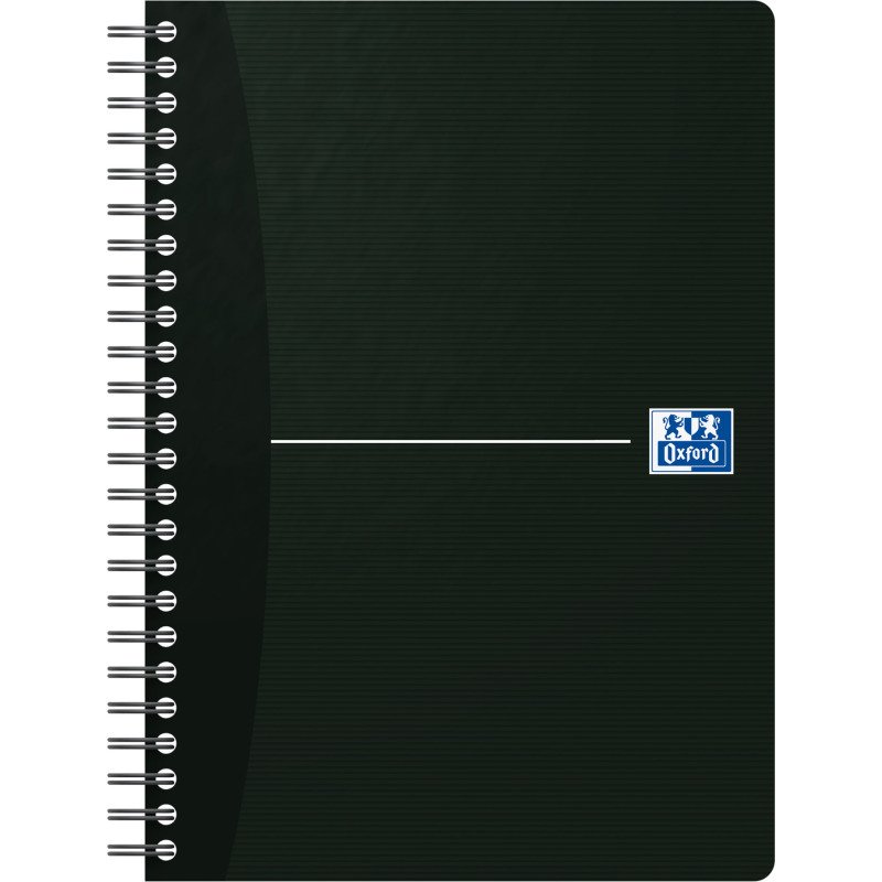 Cahier spirale Oxford Smart Black Essentials A5 14,8 x 21 cm petits carreaux 180 pages
