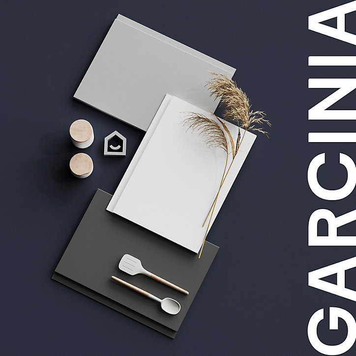 Bandeau de four Garcinia gris clair brillant l. 59,7 cm x H. 11,5 cm GoodHome