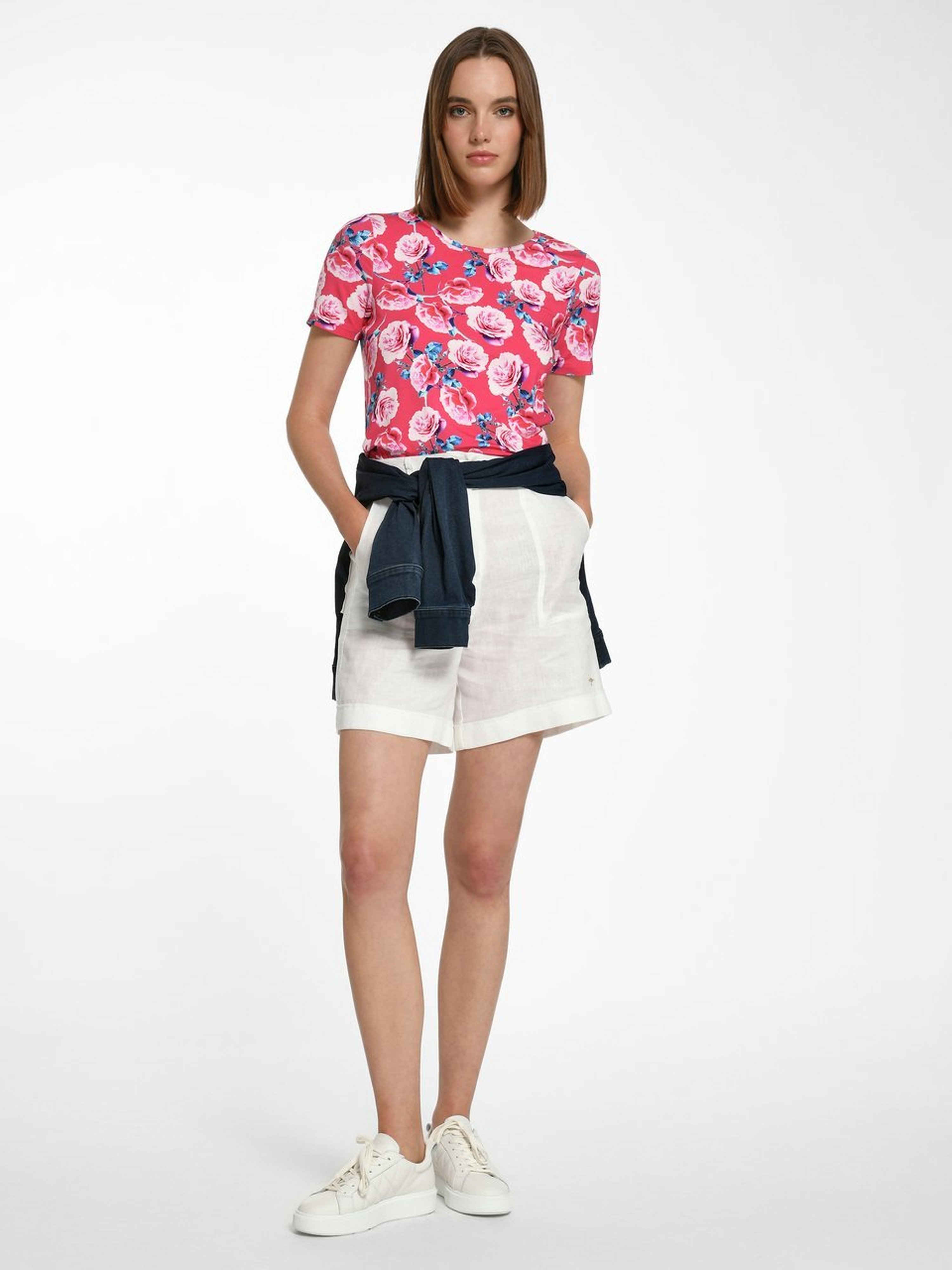 Rundhals-Shirt mit 1/2-Arm