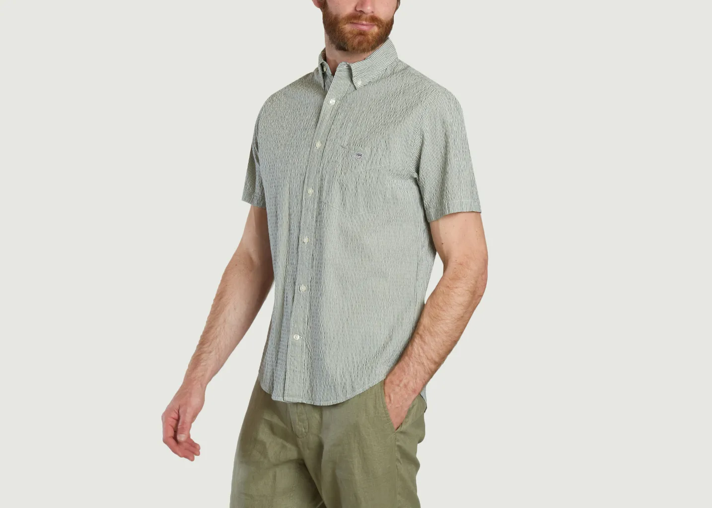 Chemise Regular Fit à Rayures Gant