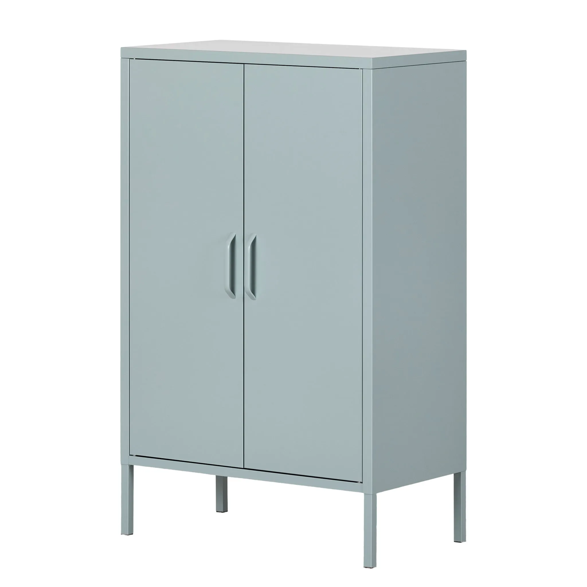 South Shore Meuble de Rangement avec 2 Portes en Métal Crea - Bleu Pâle