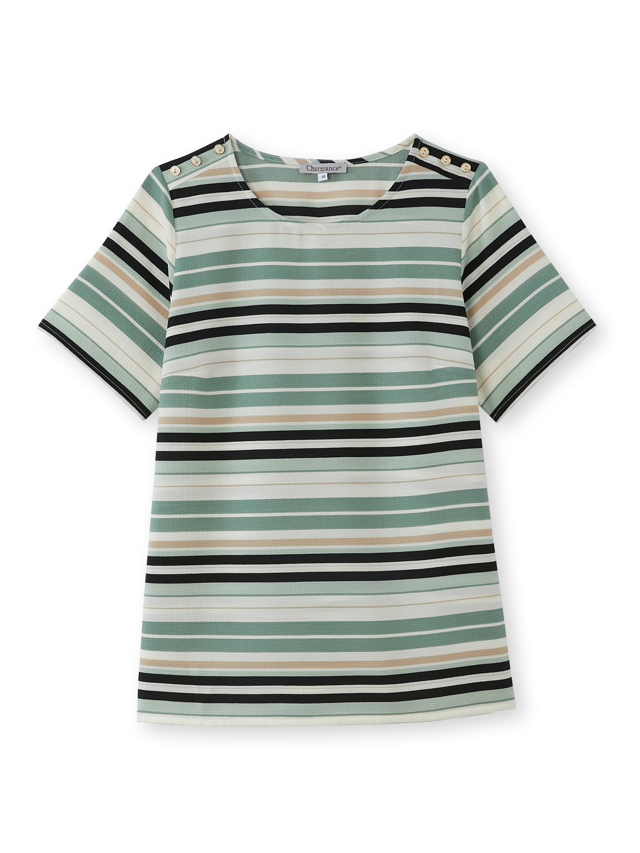 Blouse en crêpe encolure ronde