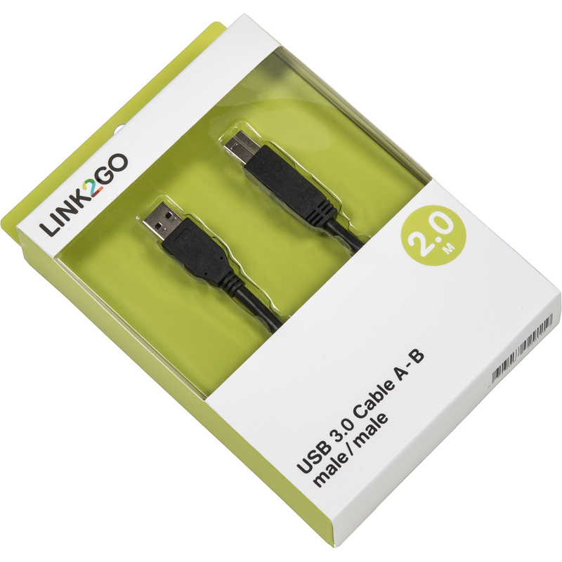 Link2Go Kabel USB-A - USB-B, 2 m