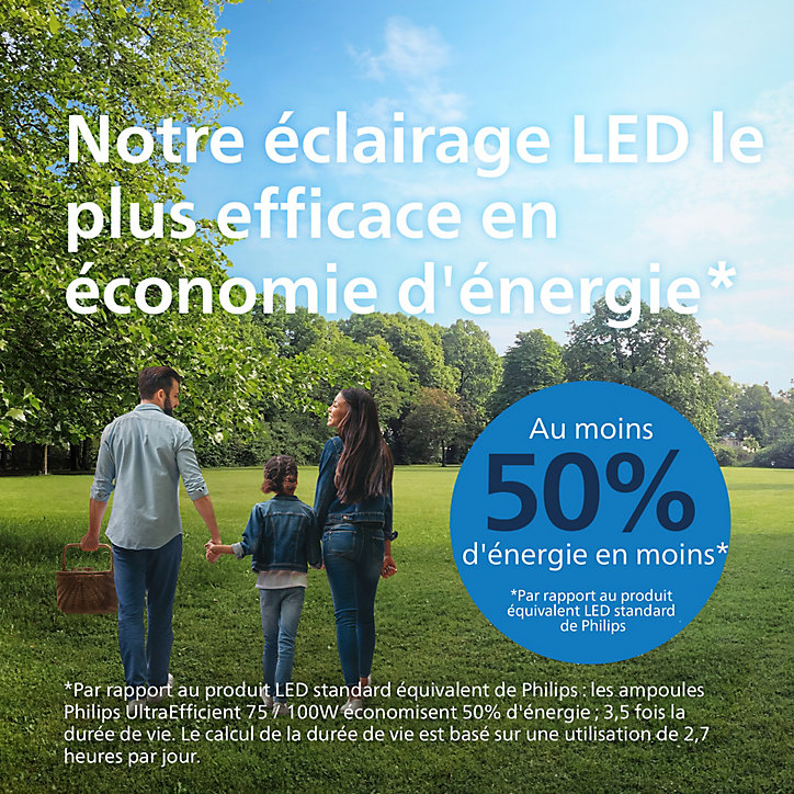 Ampoule LED A60 E27 485lm=40W blanc chaud Philips ⌀6 cm dépoli