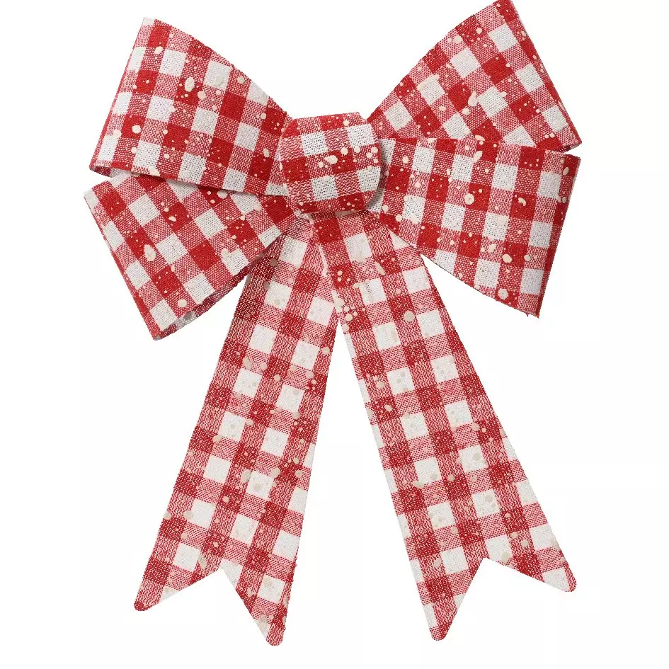 Lot de 3 noeuds (H17 cm) Vichy Rouge