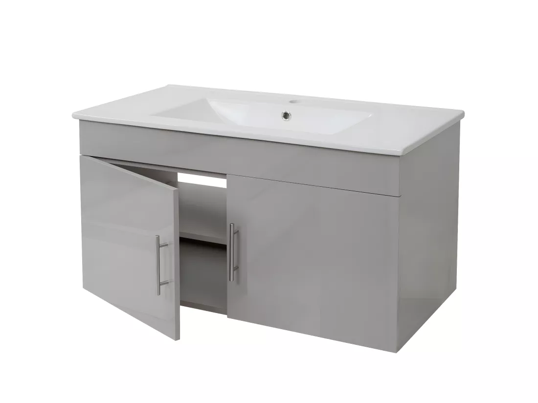 Meuble sous-lavabo MCW-D16, gris