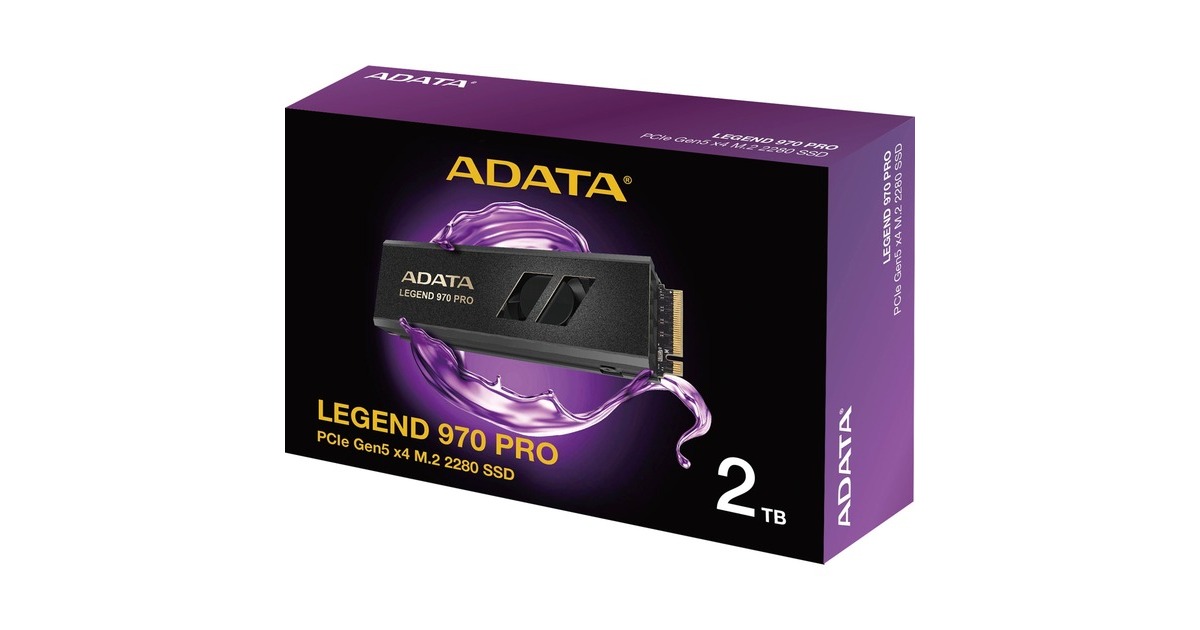ADATALEGEND 970 PRO 2 TB SSD  (Zwart/goud, SLEG-970P-2TCI, PCIe Gen 5.0 x4, NVMe 2.0)