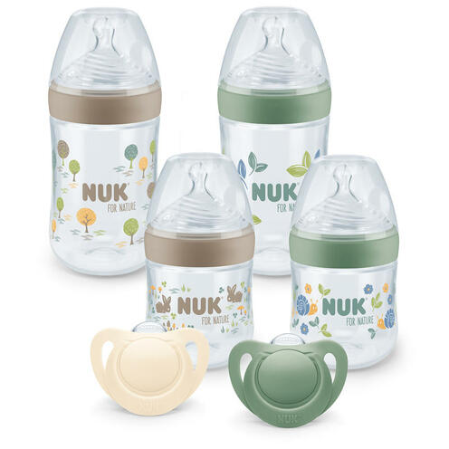 Coffret Perfect Start Nuk for Nature - 2x260ml + 2x150ml + 2 Sucettes T1 - NUK