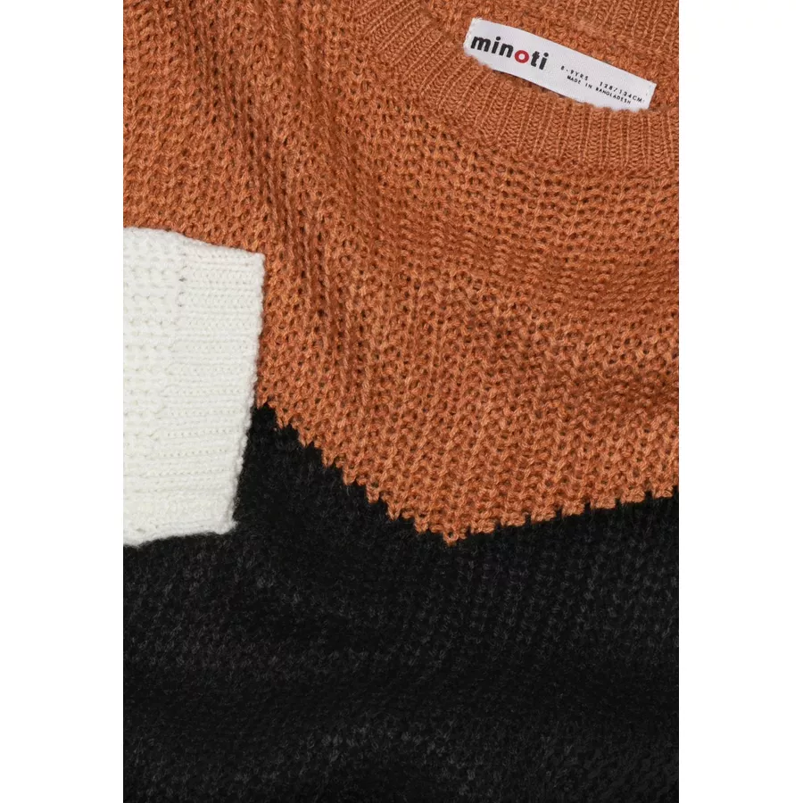 MINOTI Strickpullover BraunSchwarzCremeweiß