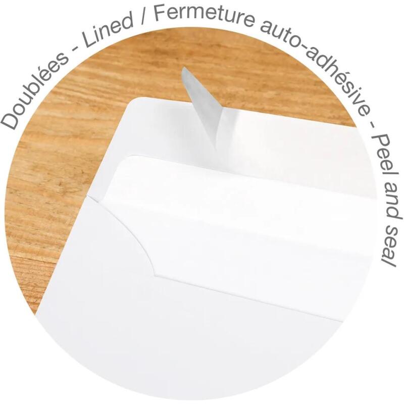 Paquet de 25 Enveloppes Blanches Doublées Triomphe C6 -114x162mm - Auto-adhésives - 130g/m2 - Blanc