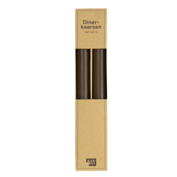 Kaars diner rustiek bordeaux 25 cm - set van 4