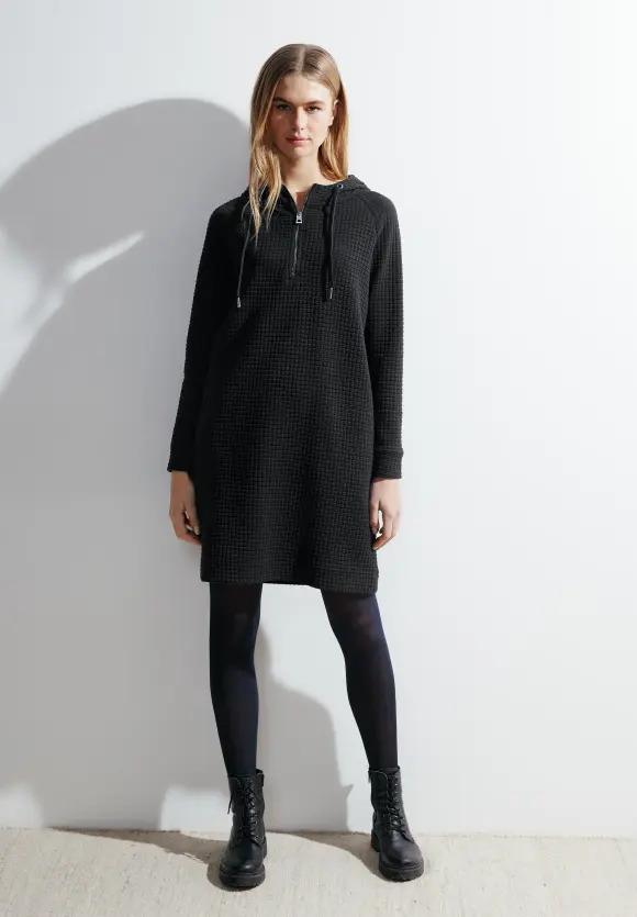 Hoodie Kleid - Black