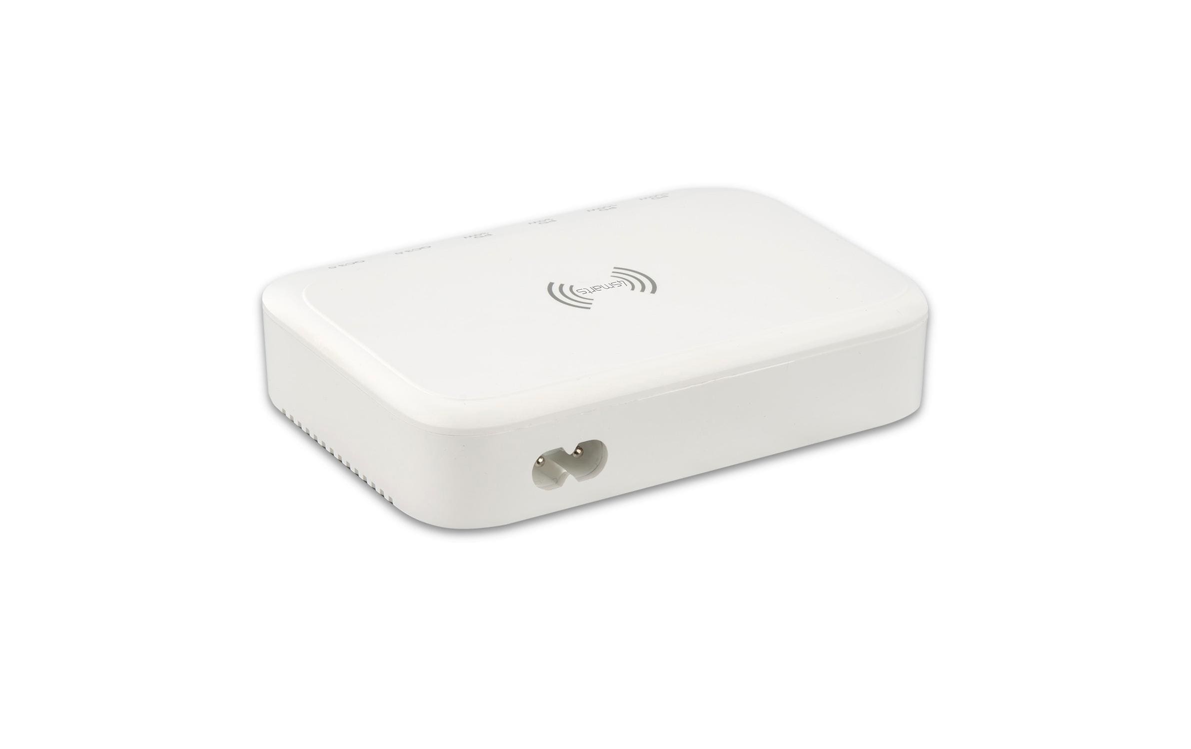7in1 GaN Ladestation Weiss7-Port Ladestation mit Schnellladefunktion und integrierter kabelloser Ladefläche