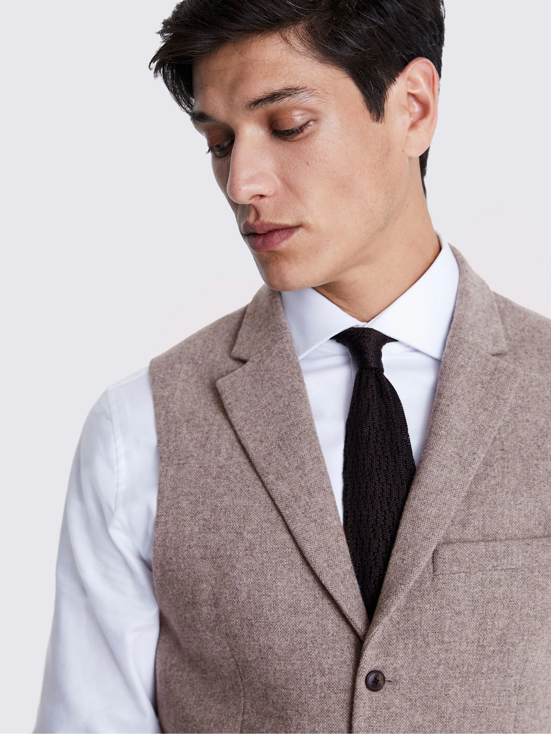 Pastelgeel - MOSS slim-fit Donegal gilet