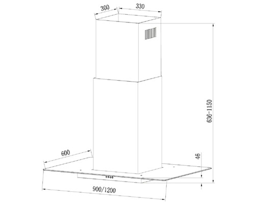 Eilandafzuigkap Candy CVMI900X DE BxD 90 x 60 cm roestvrij staal