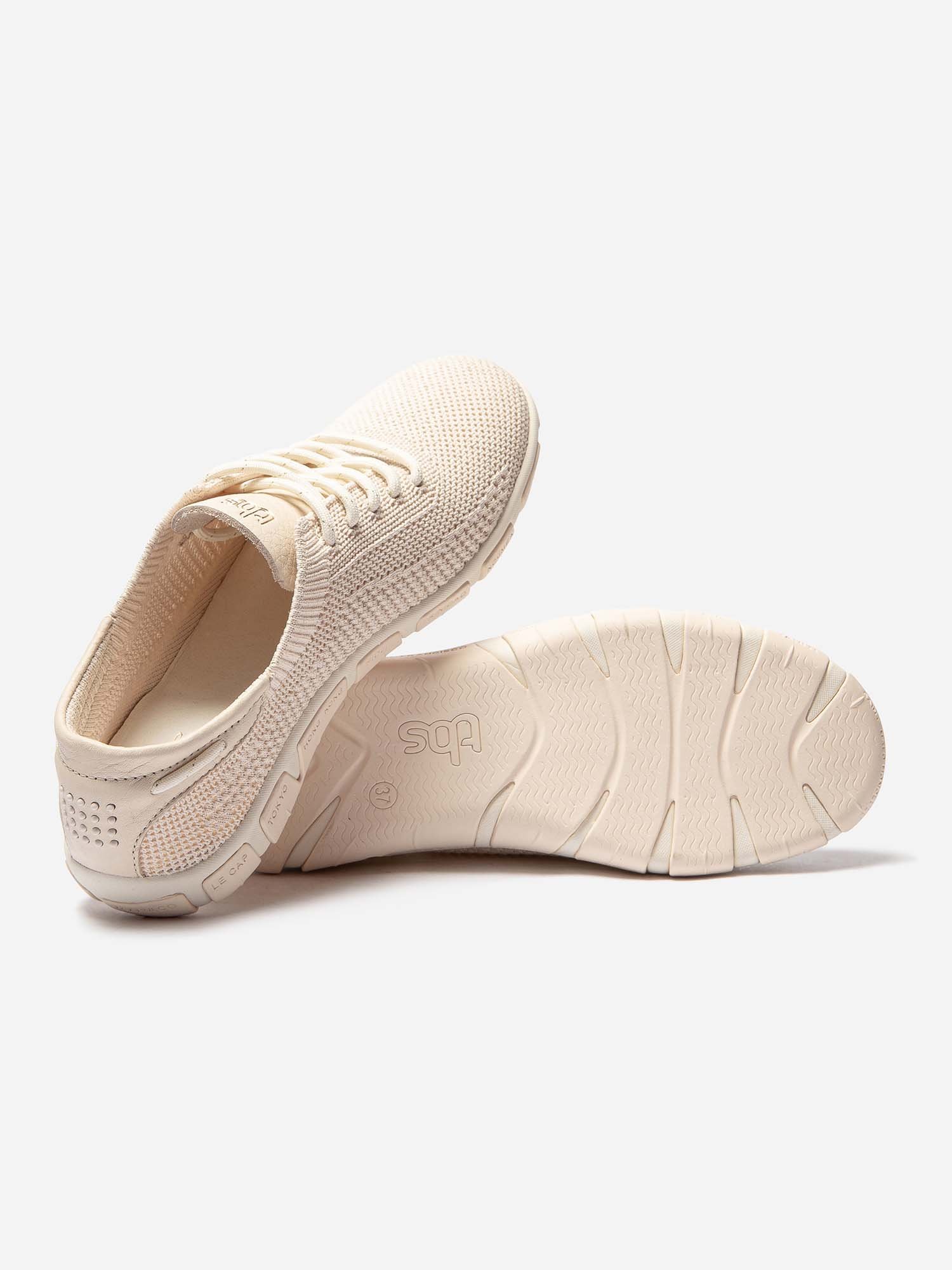 Tennis Femme Confort Textile Recyclé Beige