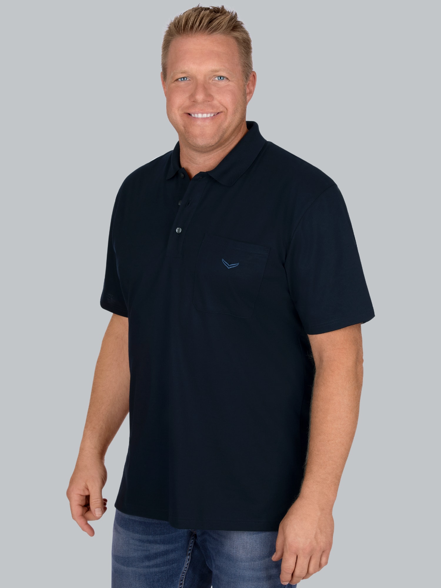 Poloshirt aus Single-Jersey Navy