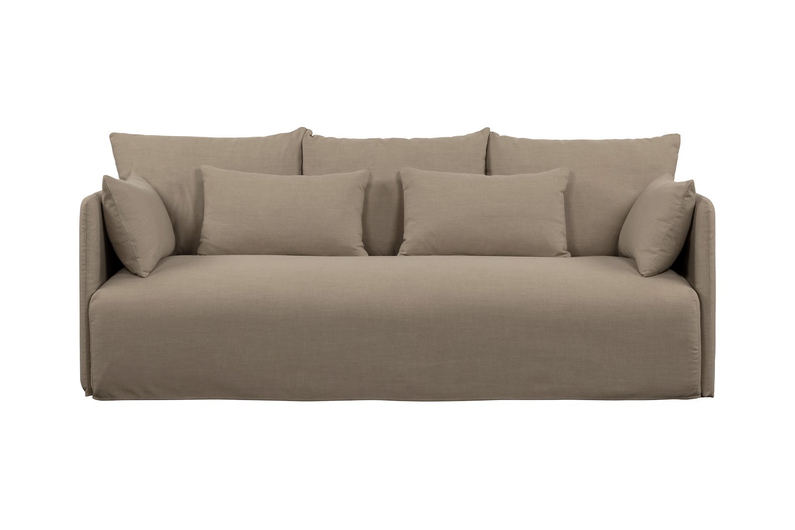 Charles sofa 3-seter i tekstil Linen Malt med ben i sort tre. Loose cover
