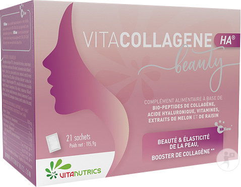 Vitanutrics VITACOLLAGENE HA Beauty Bio Péptides de Collagène 21 Sachets