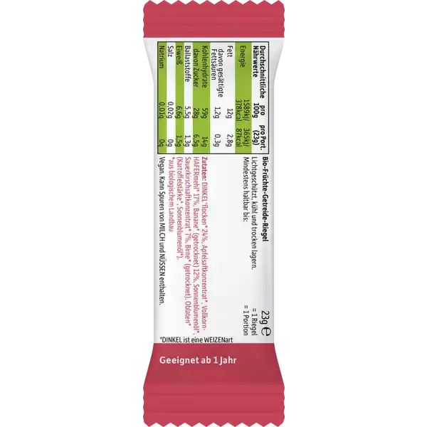 Bio Frecher Riegel Banane & Kirsche