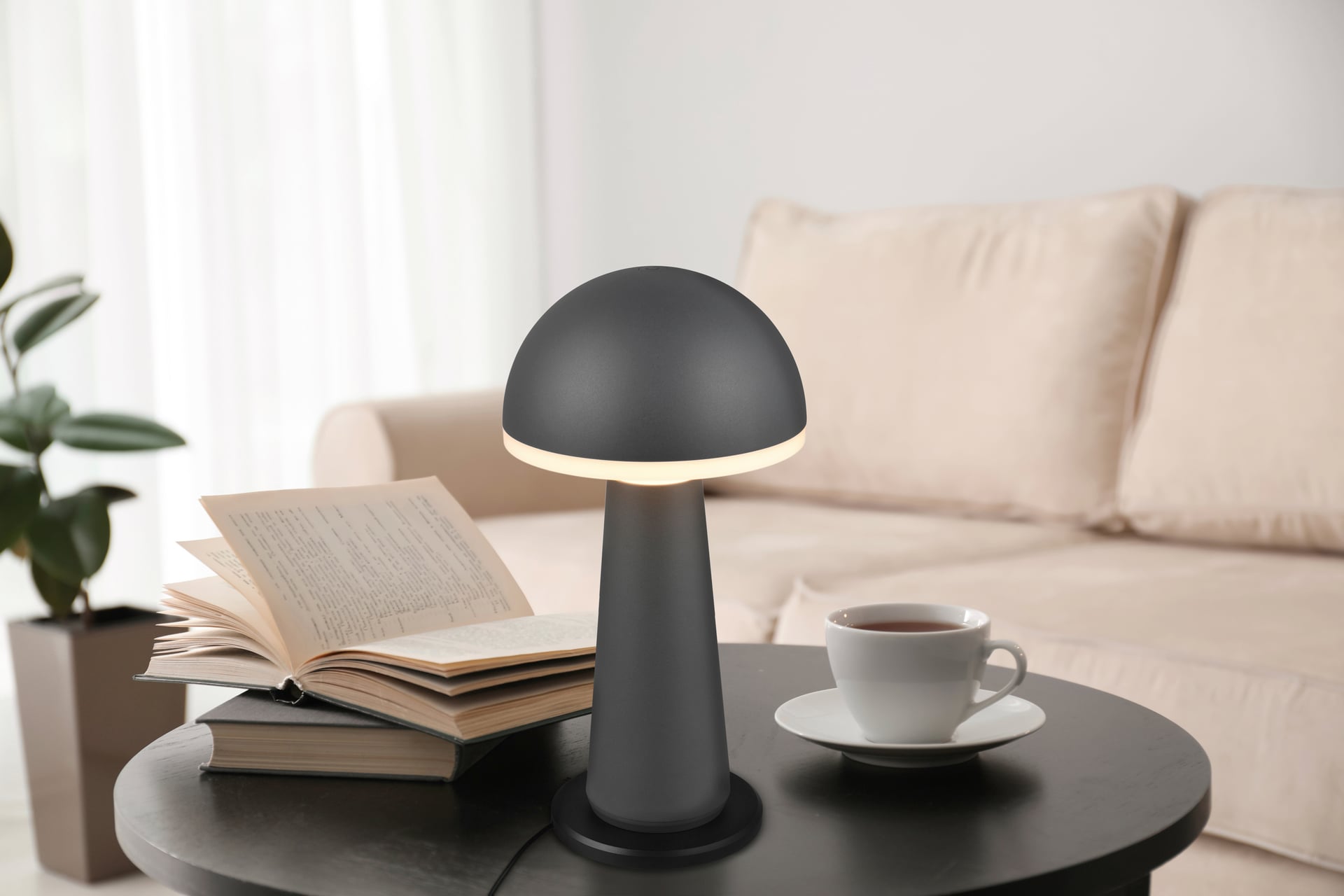 RL Akku LED Tischlampe FUNGO anthrazit