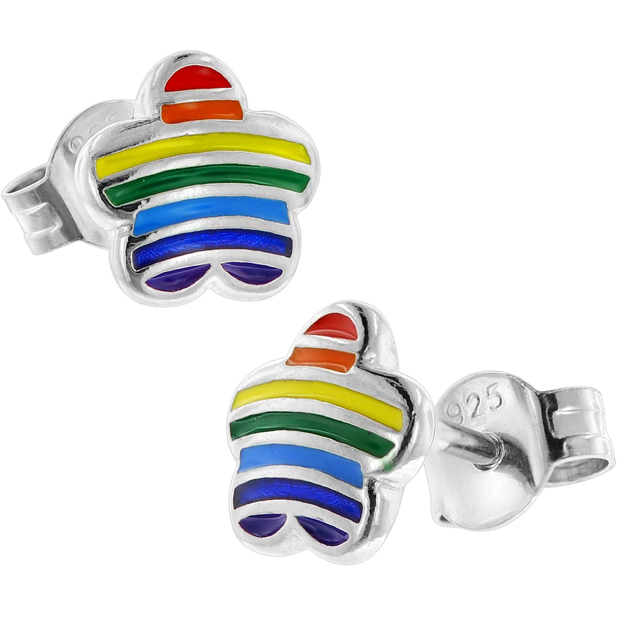 trendor Kinder-Ohrringe Silber 925 Blüten Ohrstecker silver