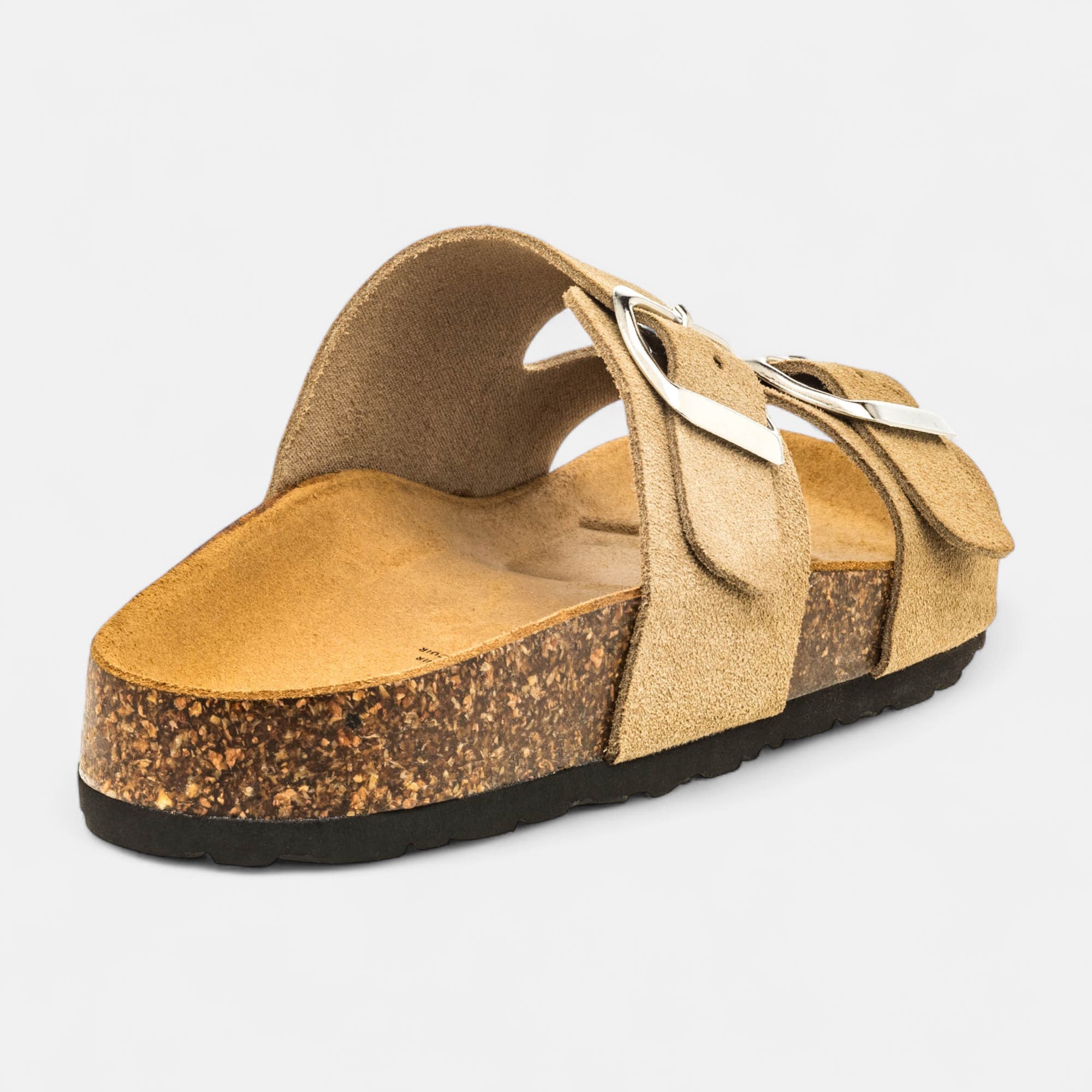 Mules semelle liège Femme en cuir beige