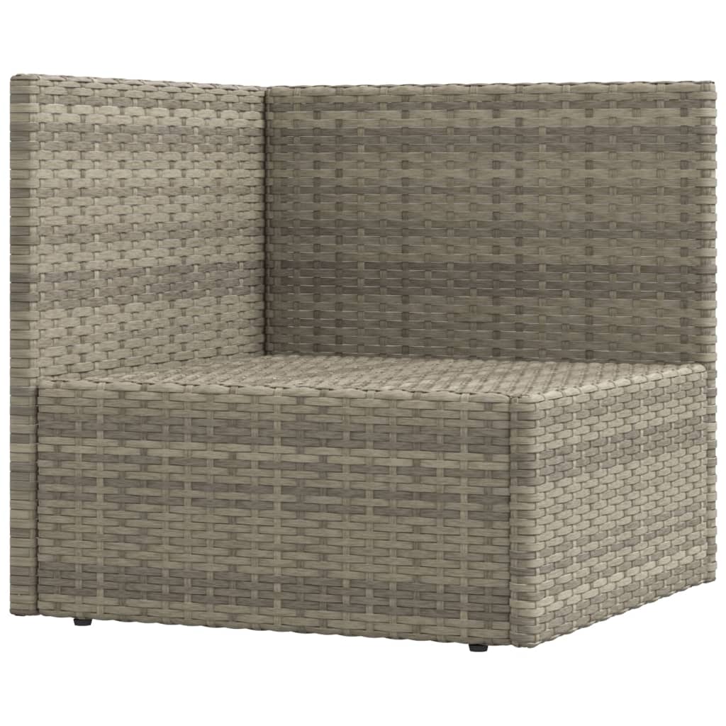 Salon de jardin meuble d'extérieur ensemble de mobilier 5 pièces avec coussins gris résine tressée
