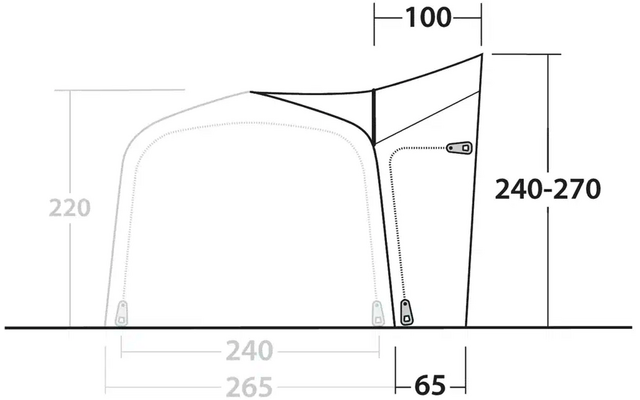 Outwell Hohe Schleuse Power Air Anschlusshöhe 240-270 cm