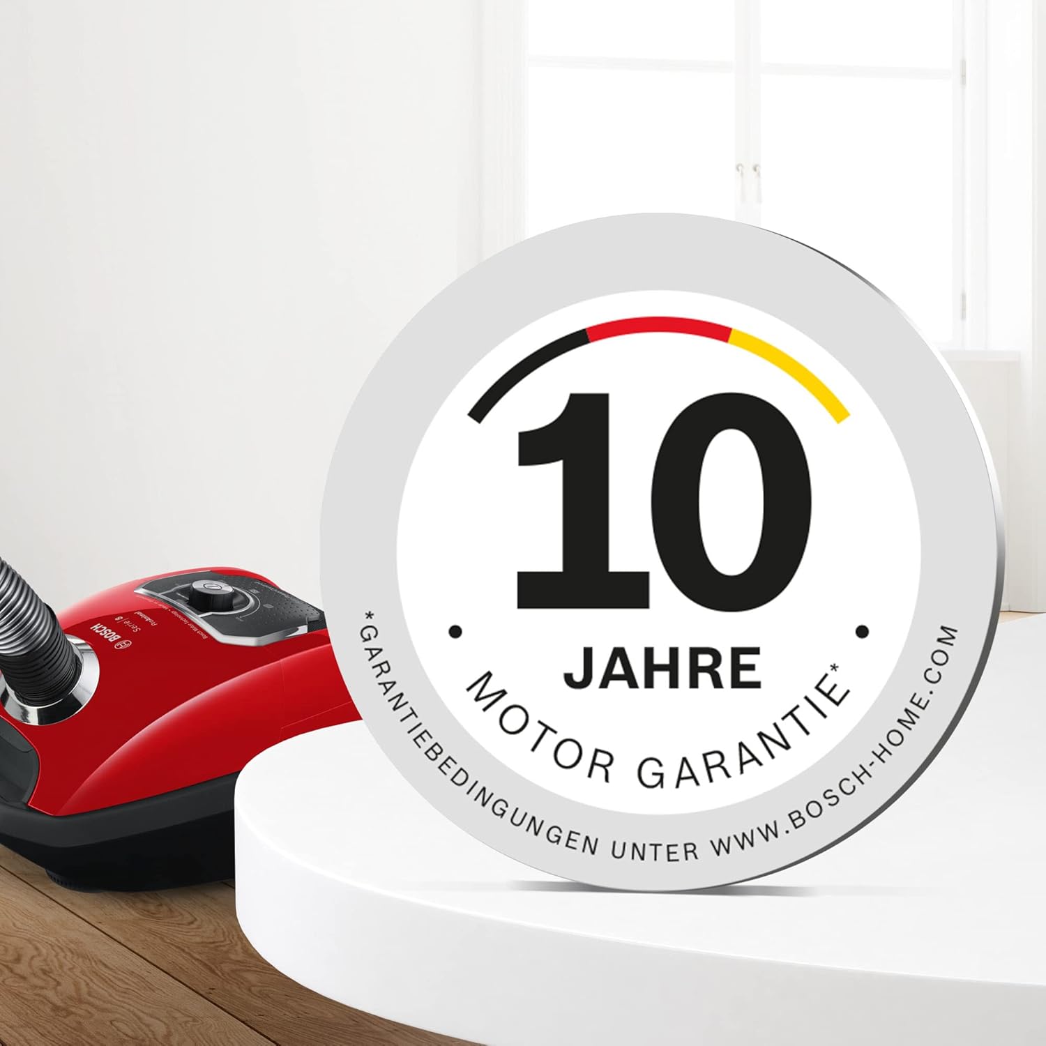 Bosch Staubsauger Mit Beutel ProAnimal Serie 6 BGL6TPET, Bodenstaubsauger, Ideal Für Tierhaare Und Allergiker, Hygiene-Filter, Für Parkett, Teppich, Fliesen, Starke Saugkraft, 700 W, Rot