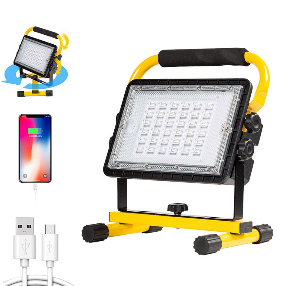 (5000Lumen) LED Handscheinwerfer Arbeitsleuchte Flutlicht   USB Powerbank (20800mAh) mit 4 Lichtmodi (IPX6) - Schwarz