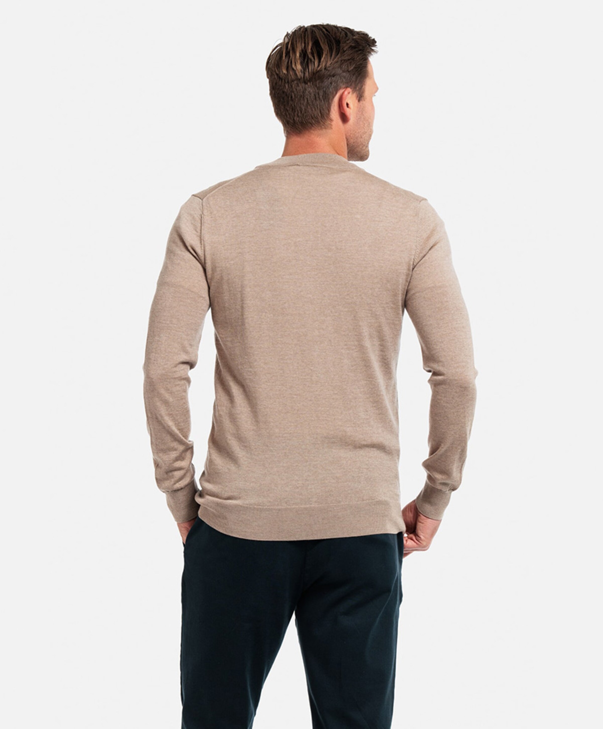 Thomas Maine Heren trui met rits beige