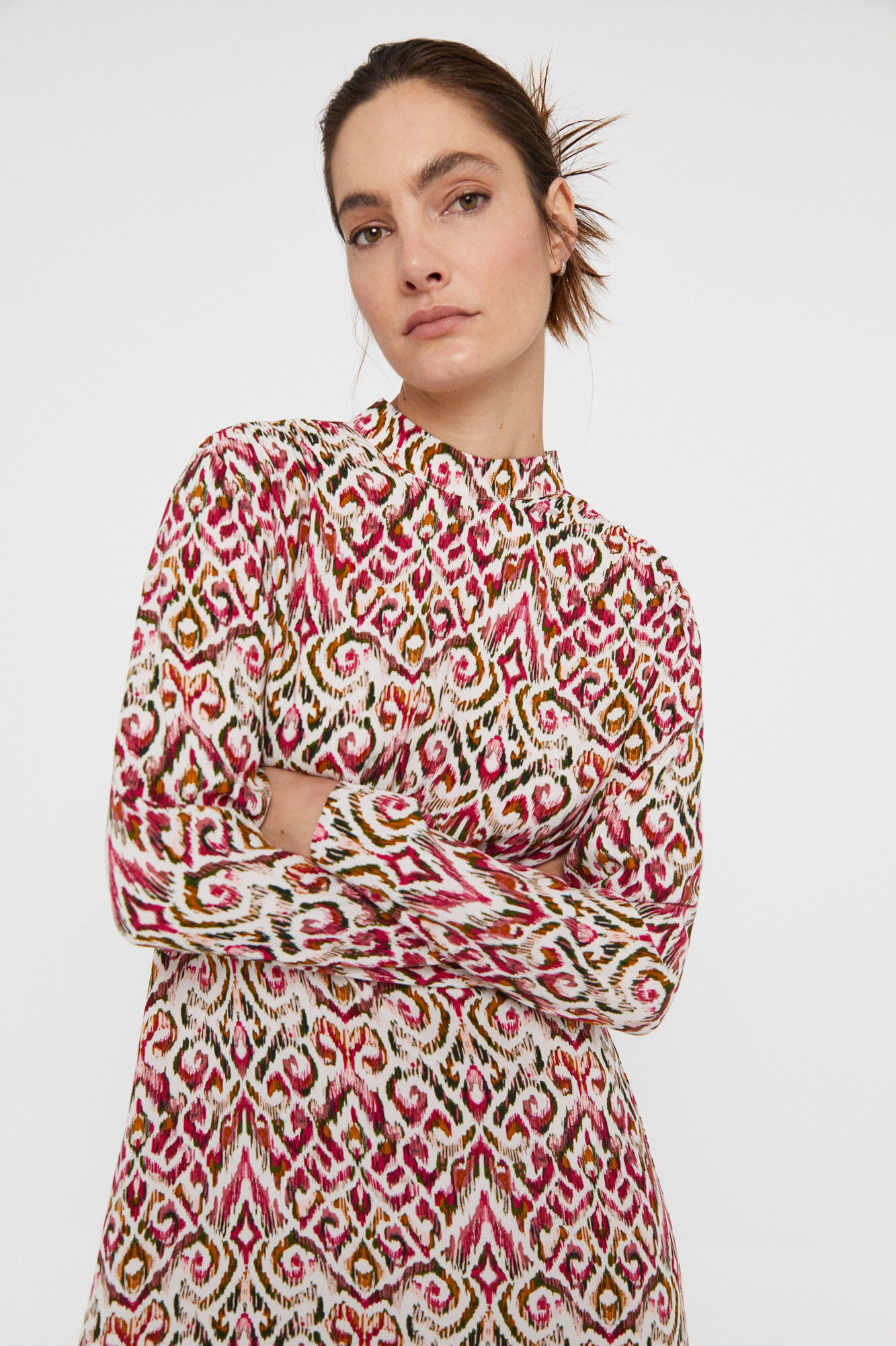 Vestido de malha sustentável - Estampa branca