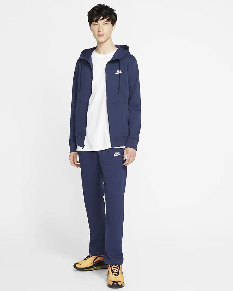 Sweat zippé à capuche Nike Sportswear Club Fleece Bleu Marine pour homme