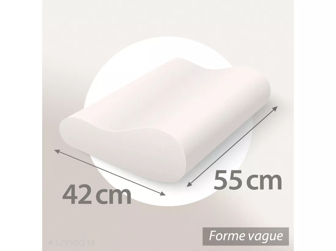 Oreiller ergonomique 55x42 cm VALLORIA mousse à mémoire de forme viscosoja