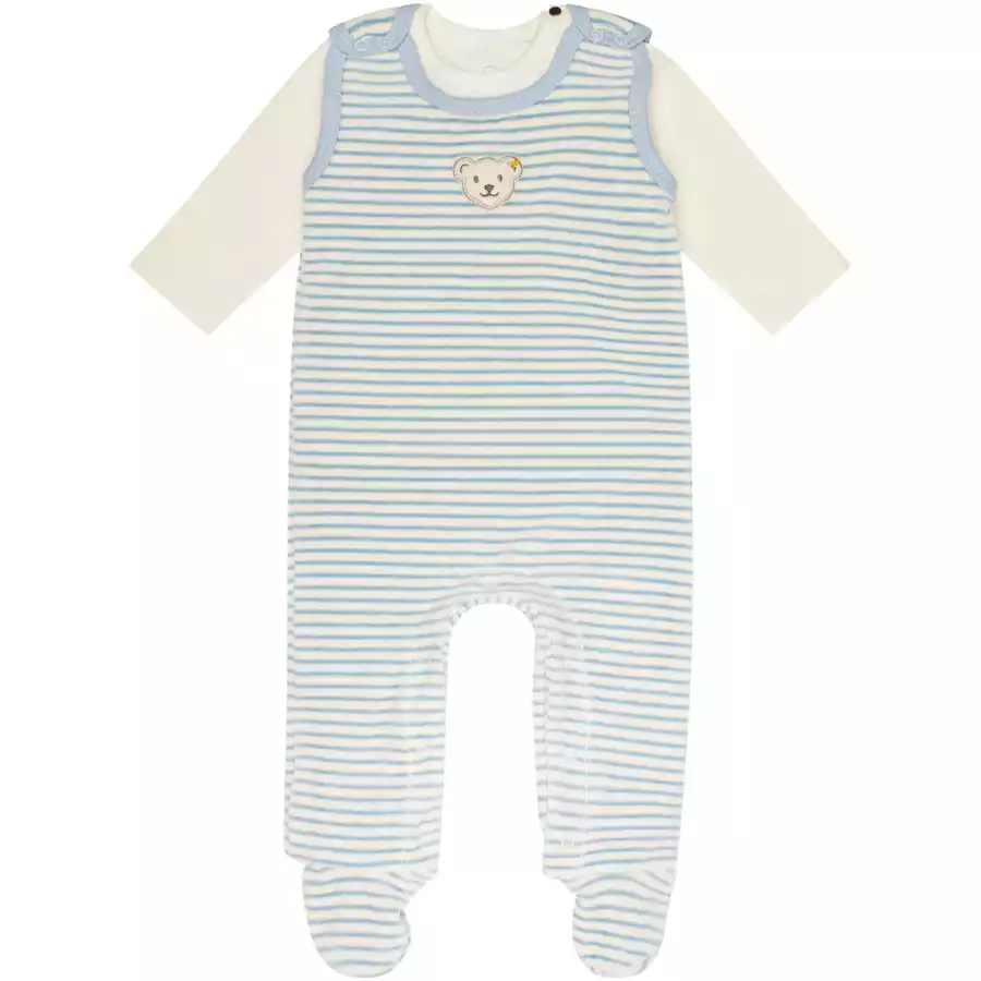 Steiff Strampler-Set stripes celestail blue