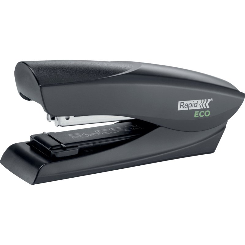 Agrafeuse rapid flatclinch f25socle eco plastique recyclé 25 feuilles agrafes 24/6 et 26/6 coloris noir