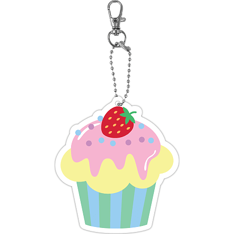 Diamond art cupcake nøglering - 8x7,5 cm