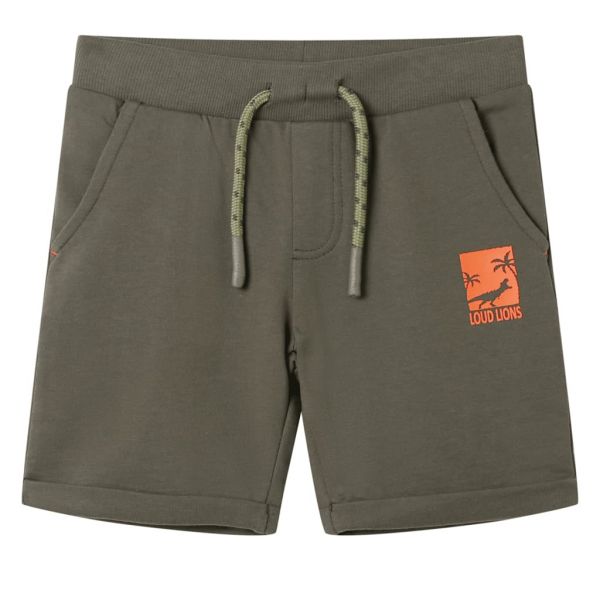 Calções de Criança com Cordão Cor Caqui-escuro 128 - 3862588565